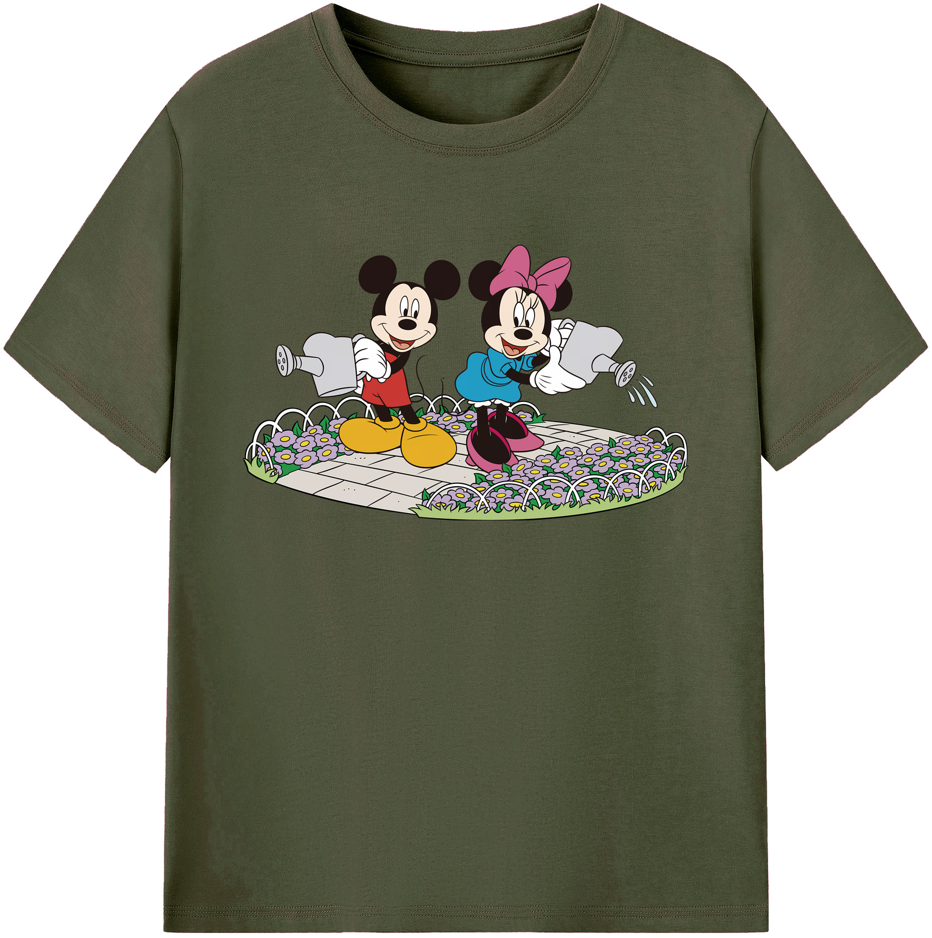 ミッキーマウス Mickey Mouse 綿100％ メンズ半袖Tシャツ｜肌触りやわらか＆通気性